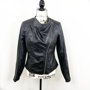 BLANKNYC ▪ Black moto jacket, vegan leather, EUC